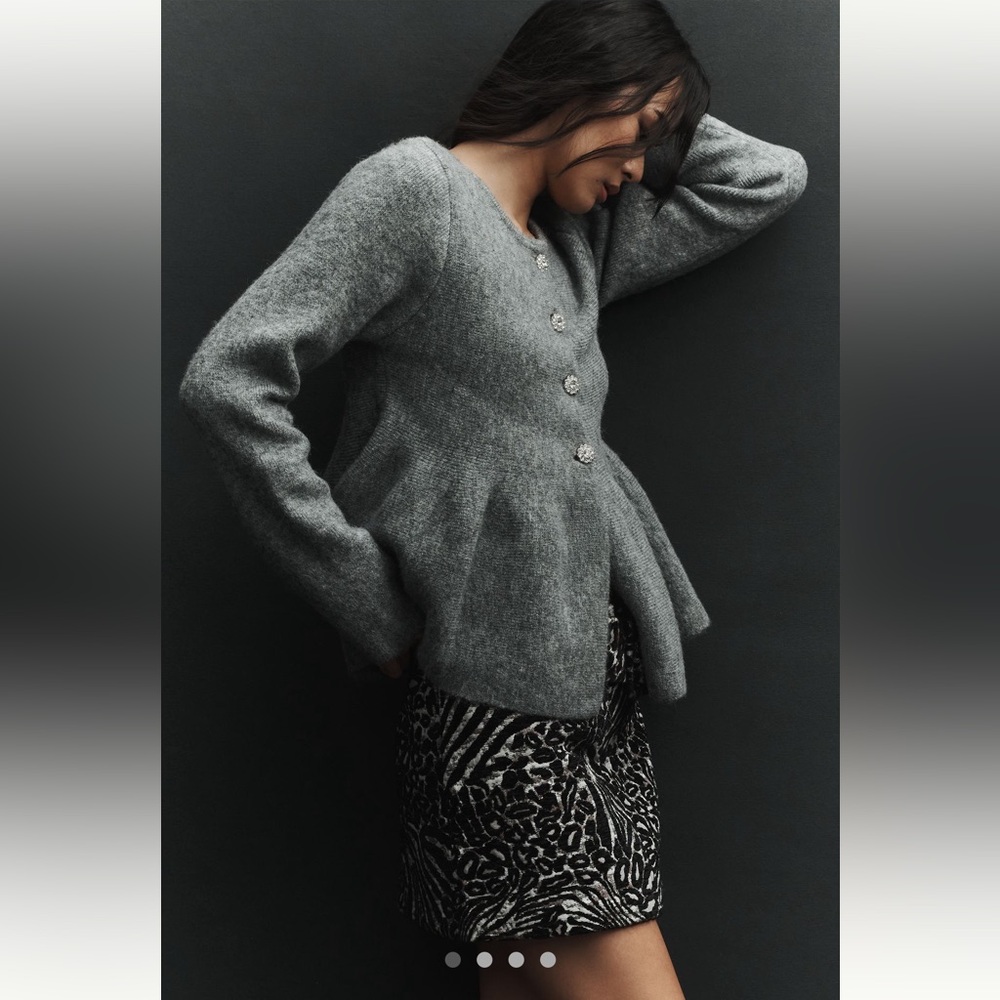 Maeve flower button peplum sweater cardigan NEW with tags Anthropologie